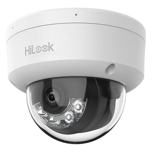 [Dual Light] Domo IP de 2 Megapixel (1080p) / Lente 2.8 mm / 20 mts IR + 15 mts Luz Blanca / Micrófono Integrado / ACUSENSE Lite / Uso en interior / PoE / dWDR / H.265+ / ONVIF