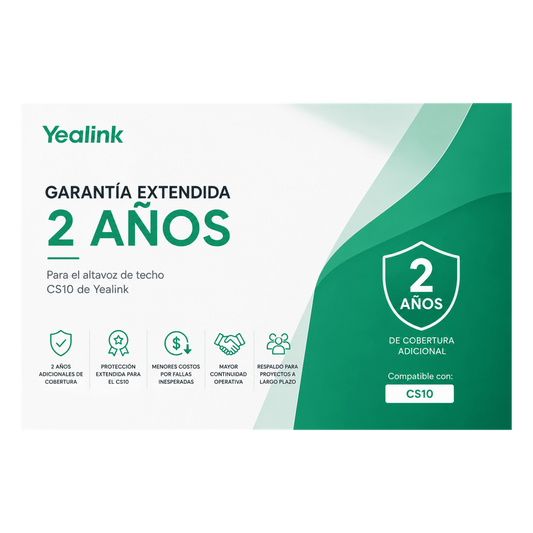 Garantia Extendida de 2 Años para Altavoz de Techo CS10 de Yealink