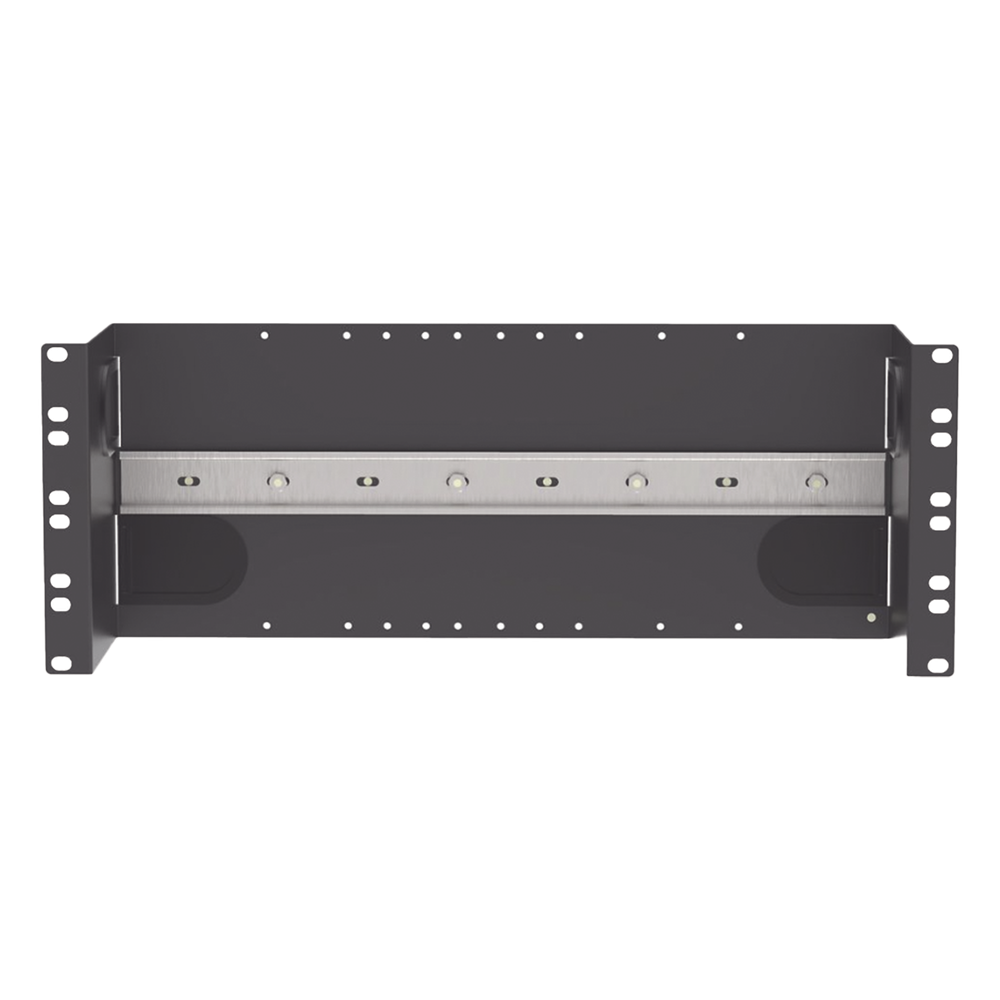 Soporte Industrial Para Instalar Equipos de Montaje en Riel DIN, Para Racks o Gabinetes Estándar de 19in, de 4UR, Color Negro