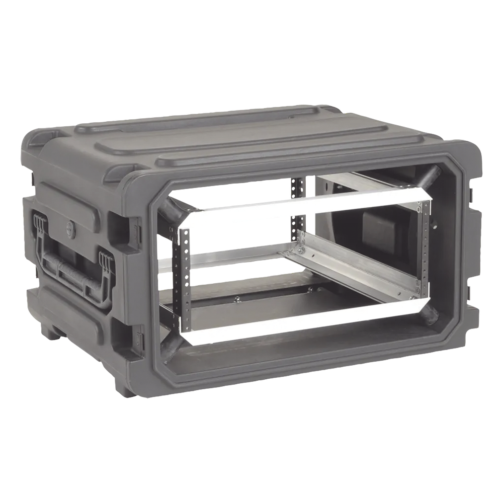 Gabinete Plástico Móvil con Amortiguador con Rack de 19", 4 Unidades.
