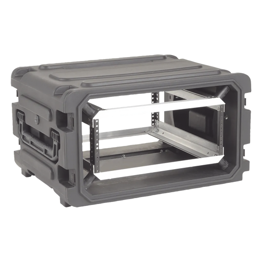 Gabinete Plástico Móvil con Amortiguador con Rack de 19", 4 Unidades.