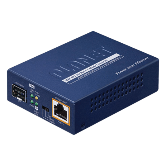 Convertidor de Medios PoE, 1 Puerto RJ45 Gigabit con Salida PoE 802.3af/at/bt (Hasta 60 W)/ 1 Puerto SFP 100/1000BASE-X