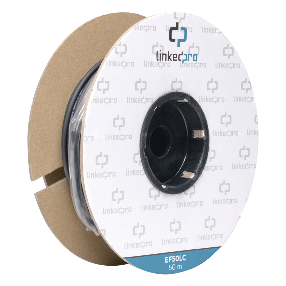 Carrete de Fibra Óptica Monomodo con Conectores LC-LC Duplex, Reforzada con Kevlar, de 50 Metros (164.04 Pies), Para Instalaciones Subterráneas por Tubería