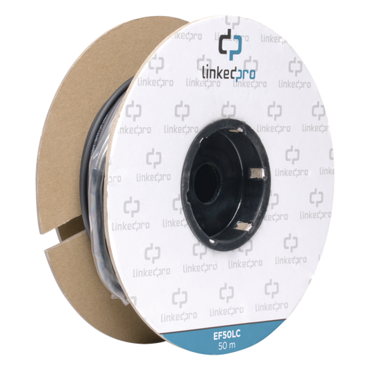 Carrete de Fibra Óptica Monomodo con Conectores LC-LC Duplex, Reforzada con Kevlar, de 50 Metros (164.04 Pies), Para Instalaciones Subterráneas por Tubería