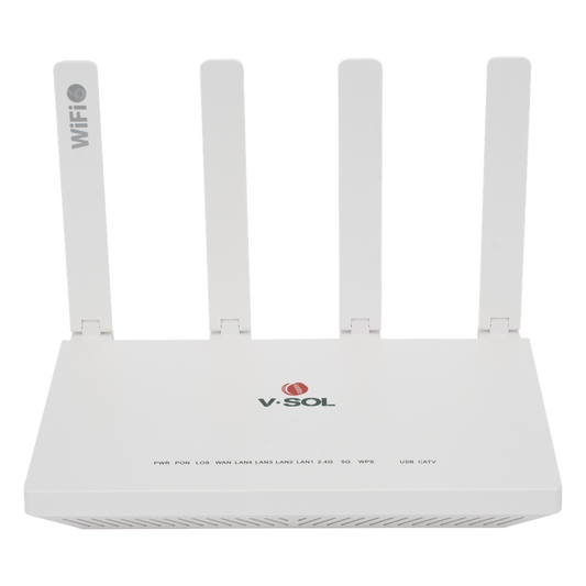 ONU GPON/EPON con Wi-Fi 6 AX1500 / 1 Puerto CATV / 4 Puertos Gigabit / Puerto PON SC/APC