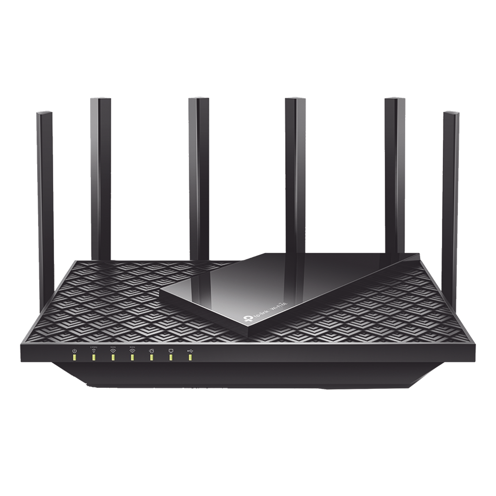 Router Triple Banda WiFi 6E / AX5400 MU-MIMO / 1 Puerto WAN 1 10/100/1000 Mbps / 4 Puertos LAN 10/100/1000 Mbps / 1 puerto USB 3.0 / 6 antenas de alta ganancia / OneMesh ™