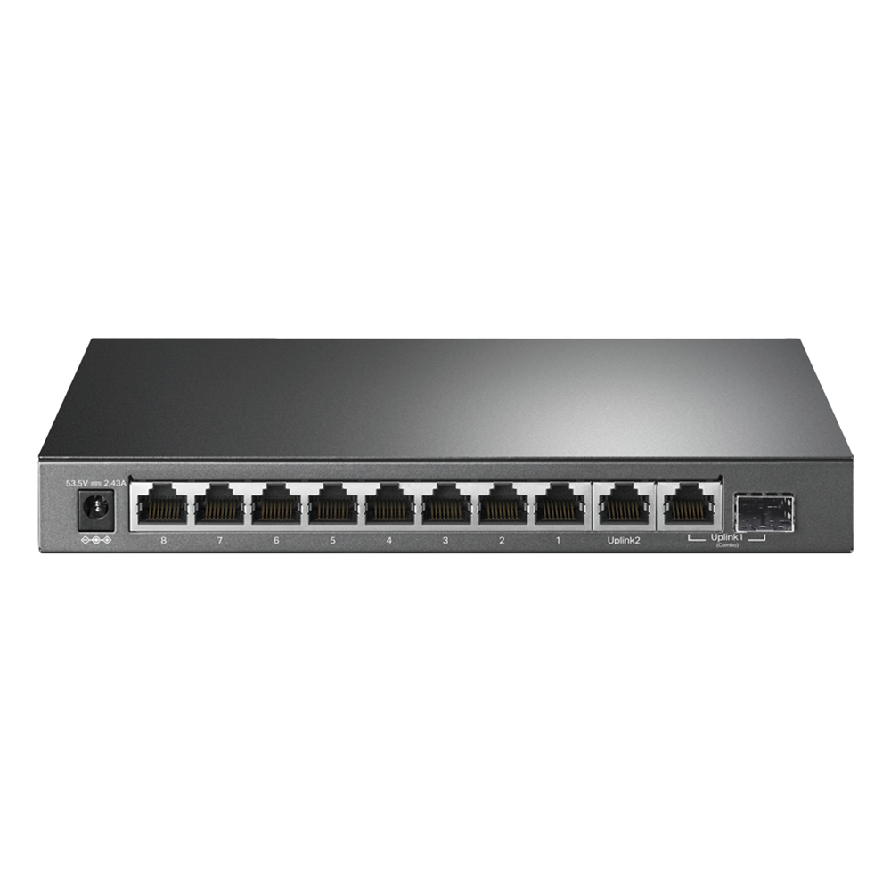 Switch PoE+ No Administrable De Escritorio 10 Puertos / 8 puertos 10/100/1000 Mbps PoE af/at Inteligiente / Presupuesto 123 W / Modo Extendido hasta 250 metros