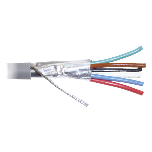 Bobina de 305 Metros (1000 Pies) de Cable 8 Conductores, 22 AWG, Tipo CMR, de Color Gris para Aplicaciones en Alarmas de Intrusión /Control de Acceso/Interfonos y TV Porteros/Automatización/Audio y Voceo.