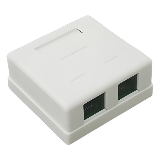 Caja de Pared con Jack UTP Cat5e y Jack RJ11 Telefónico