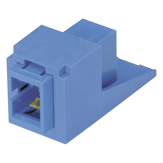 Módulo Acoplador SC Simplex, para Fibra Óptica Monomodo OS1/OS2, Tipo Mini-Com, Color Azul