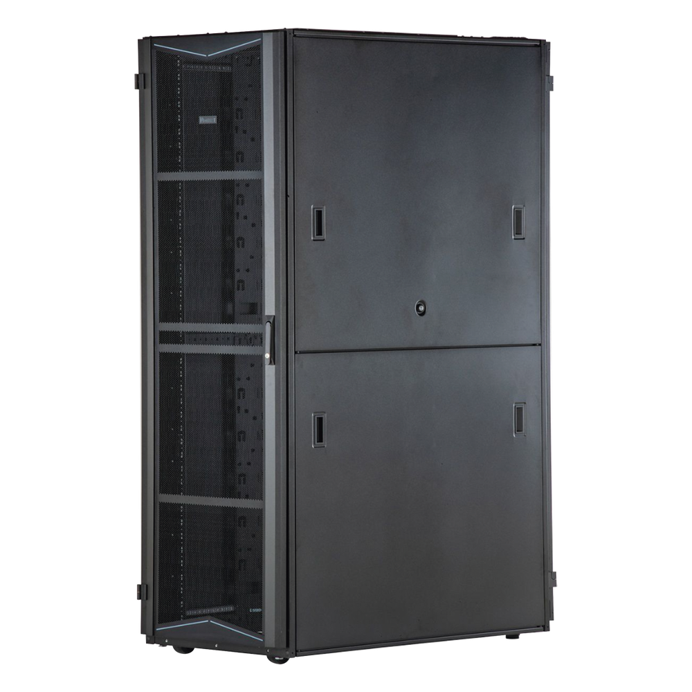 Gabinete FlexFusion para Centros de Datos, 42 UR, 700 mm de Ancho, 1200 mm de Profundidad, Fabricado en Acero, Color Negro