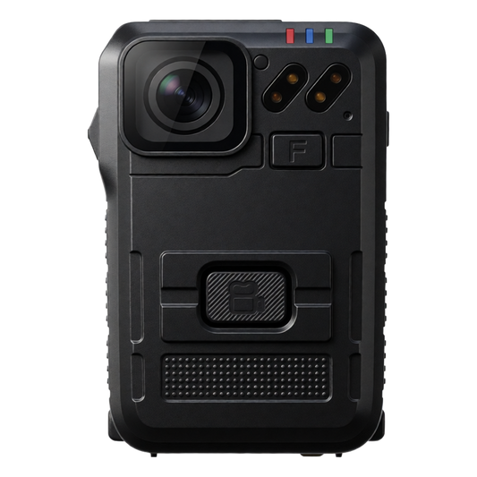 Body Camera para Seguridad, Video Full HD, Descarga de Vídeo automática con estación, Pantalla TFT con indicador de batería y memoria.
