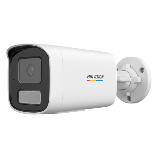 [Dual Light + ColorVu] Bala IP 2 Megapixel / Lente 4 mm / 50 mts IR + 50 mts Luz Blanca / Micrófono Integrado / ACUSENSE Lite / Exterior IP67 / dWDR / PoE / Micro SD