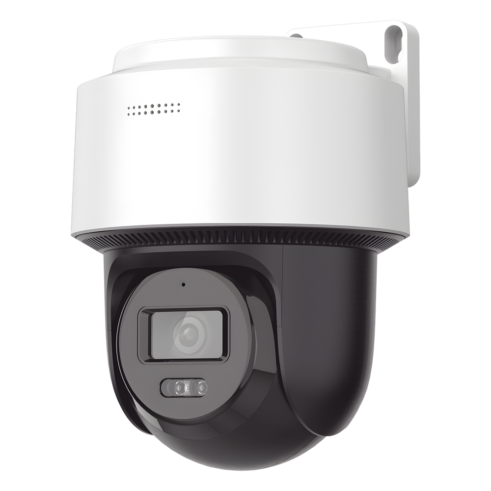 [SIN MARCA O LOGO][FlexVu] Domo PT IP 4 Megapixel / Lente 4 mm  / Dual Light (30 mts IR + 30 mts Luz Blanca)  / Autoseguimiento en Humanos / PoE / IP66 / Micrófono y Bocina Integrado / Micro SD / Incluye Montaje de Pared o Techo /