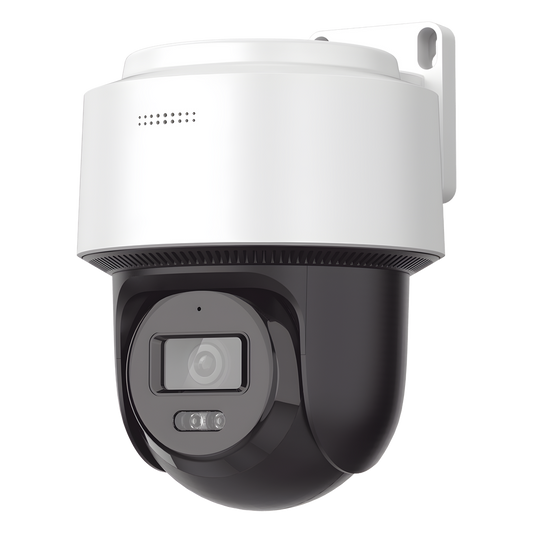 [SIN MARCA O LOGO][FlexVu] Domo PT IP 4 Megapixel / Lente 4 mm  / Dual Light (30 mts IR + 30 mts Luz Blanca)  / Autoseguimiento en Humanos / PoE / IP66 / Micrófono y Bocina Integrado / Micro SD / Incluye Montaje de Pared o Techo /