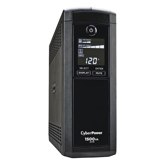 UPS de 1500 VA/900 W, Topología Línea Interactiva, Entrada 120 Vca NEMA 5-15P, Tipo Mini Torre, Con 12 Tomas NEMA 5-15R