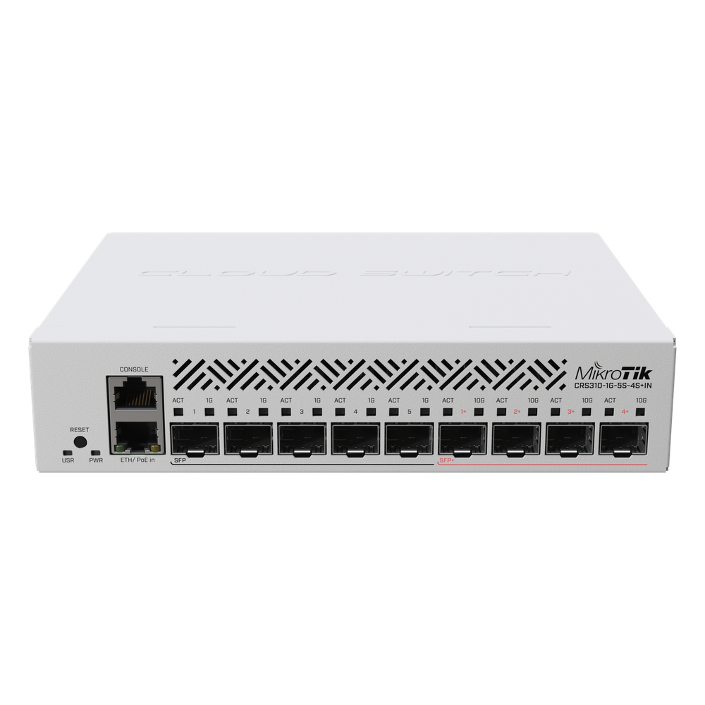 Cloud Router Switch con 1 puerto GbE/ 5 Puertos SFP/ 4 puertos SFP+ Ideal para Enlaces de Alto Rendimiento