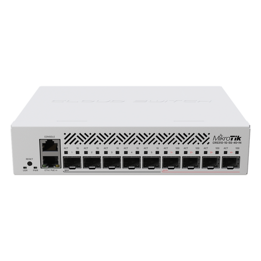 Cloud Router Switch con 1 puerto GbE/ 5 Puertos SFP/ 4 puertos SFP+ Ideal para Enlaces de Alto Rendimiento