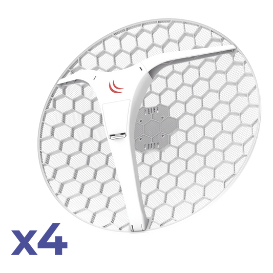(LHG XL 5 ac 4 Pack) CPE y PtP en 5GHz  802.11 a/n/ac con Antena de Rejilla de 27dBi. "Ahora con Más Velocidad y Mayor Distancia"