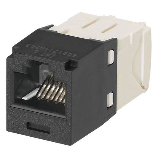 Conector Jack RJ45 Estilo TG, Mini-Com, Categoría 6, de 8 Posiciones y 8 Cables, Color Negro