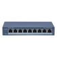 Switch Administrable PoE+ / 8 puertos 100 Mbps PoE+ / 1 puerto 1000 Mbps de Uplink / PoE hasta 300 Metros / Conexión Remota desde Hik-ParnerPro / 110 W