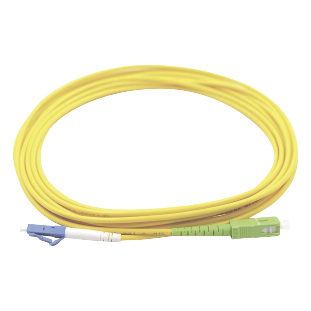 Jumper de Fibra Óptica Monomodo LC/UPC SC/APC Simplex, Color Amarillo 1 Metro (3.28 Pies)