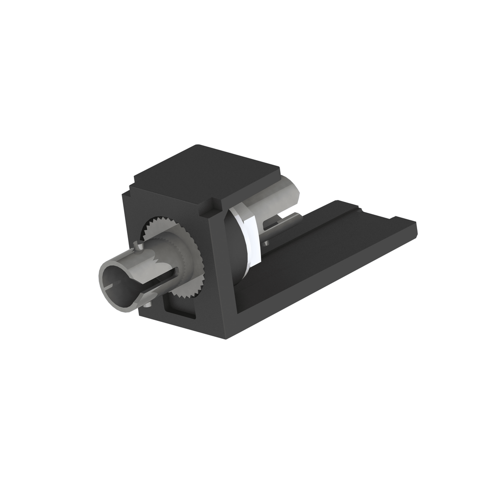 Módulo Acoplador ST Simplex, para Fibra Óptica Multimodo OM3/OM4, Tipo Mini-Com, Color Negro