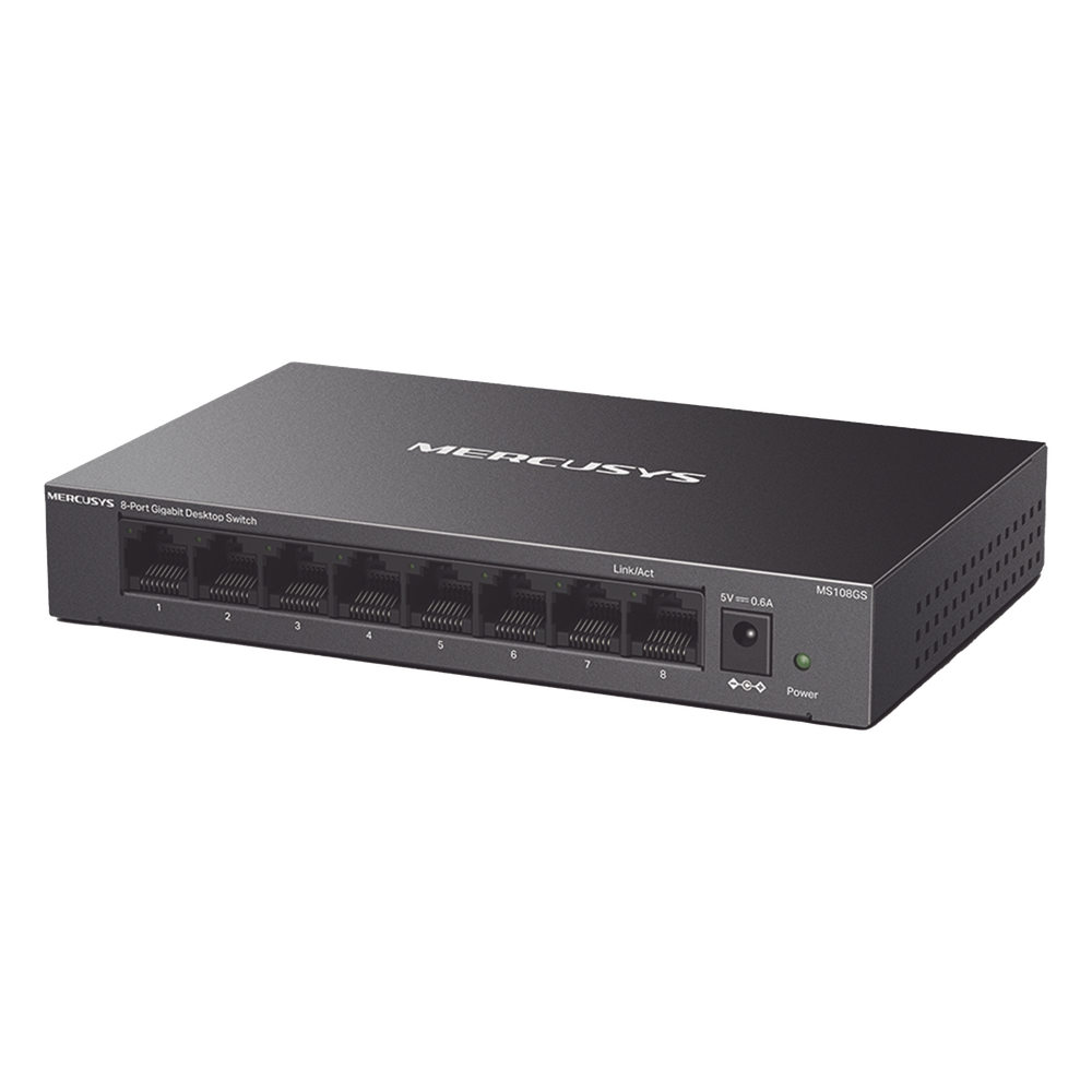 Switch NO Administrable / Para escritorio / Carcasa de Metal / 8 puertos 10/100/1000 Mbps / Diseño Compacto / Plug and Play