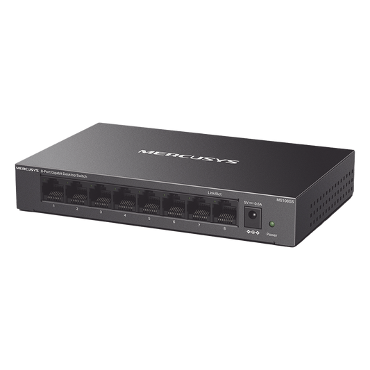 Switch NO Administrable / Para escritorio / Carcasa de Metal / 8 puertos 10/100/1000 Mbps / Diseño Compacto / Plug and Play