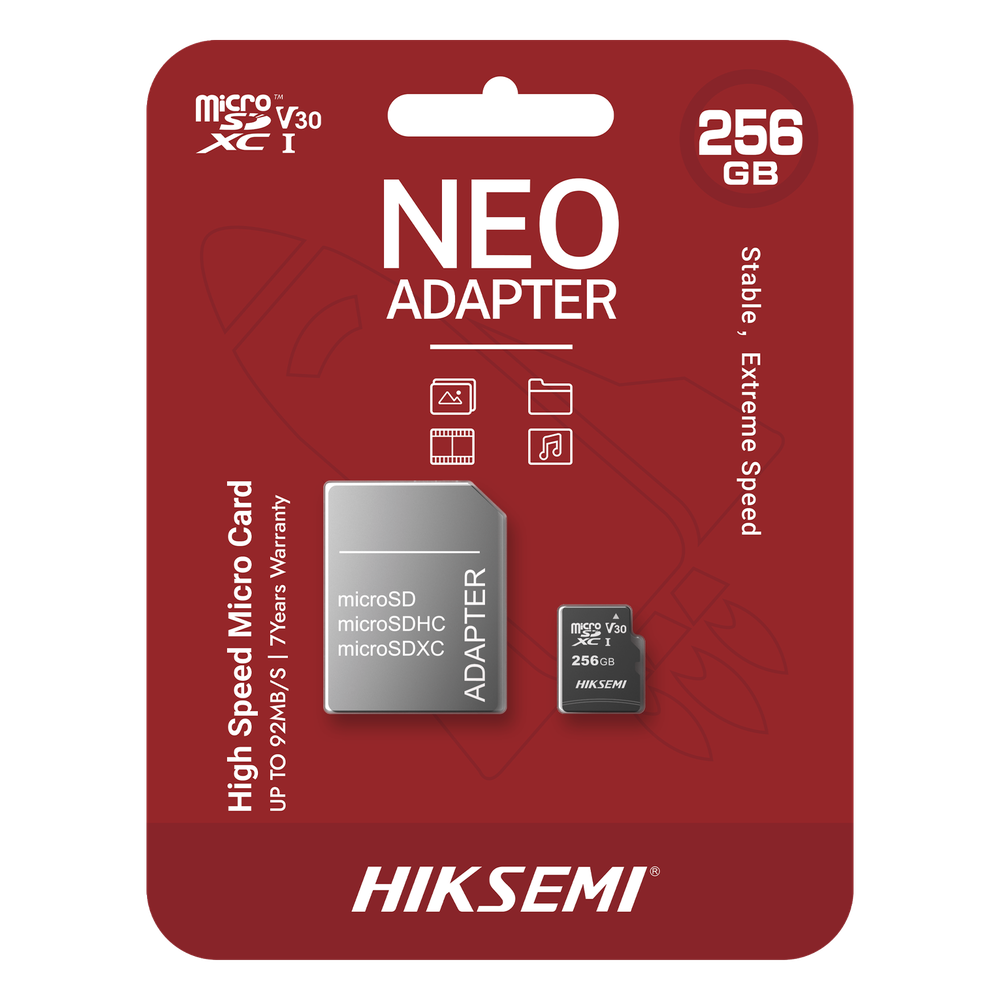 Memoria microSD con Adaptador / 256 GB / Clase 10 / NAND TLC / 92 MB/s Lectura / Multipropósito