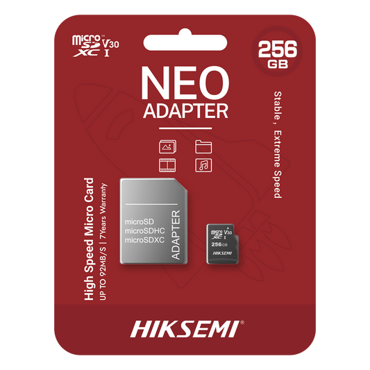 Memoria microSD con Adaptador / 256 GB / Clase 10 / NAND TLC / 92 MB/s Lectura / Multipropósito