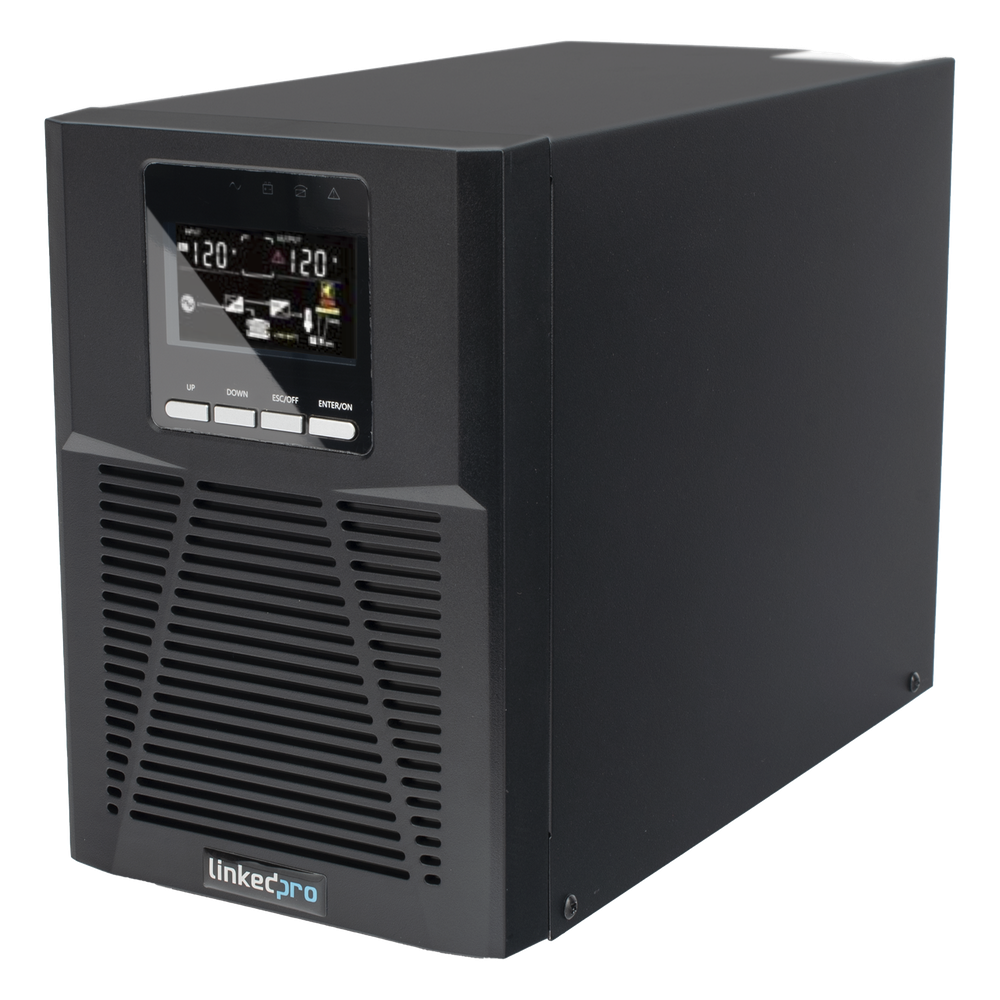 UPS 1000VA/900W  Online Doble Conversión /Pantalla LCD / 3 tomas 5-15R / Regulación de Voltaje / Protección RJ45