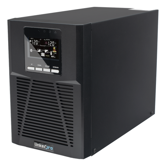 UPS 1000VA/900W  Online Doble Conversión /Pantalla LCD / 3 tomas 5-15R / Regulación de Voltaje / Protección RJ45