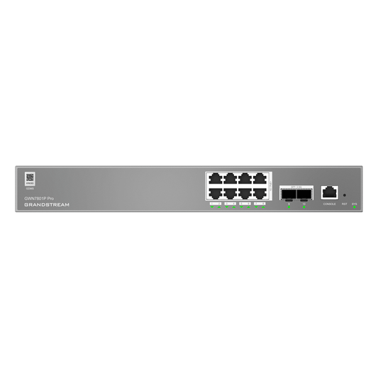 Switch de Red Empresarial L2++ / Serie GWN7800 Pro / 8 Puertos Gigabit PoE 120W / 2 Puertos 2.5GG SFP / Gestión Cloud GDMS / VLAN 4K / QoS Avanzado / Seguridad Integral