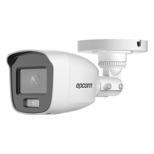 [Dual Light + ColorVu] Bala TURBOHD 3K / 20 mts IR + 20 mts luz blanca / Lente 2.8 (105° de Visión) / Exterior IP66 / Audio por Coaxitron / TVI-AHD-CVI-CVBS / Metal / Smart-Hybrid light