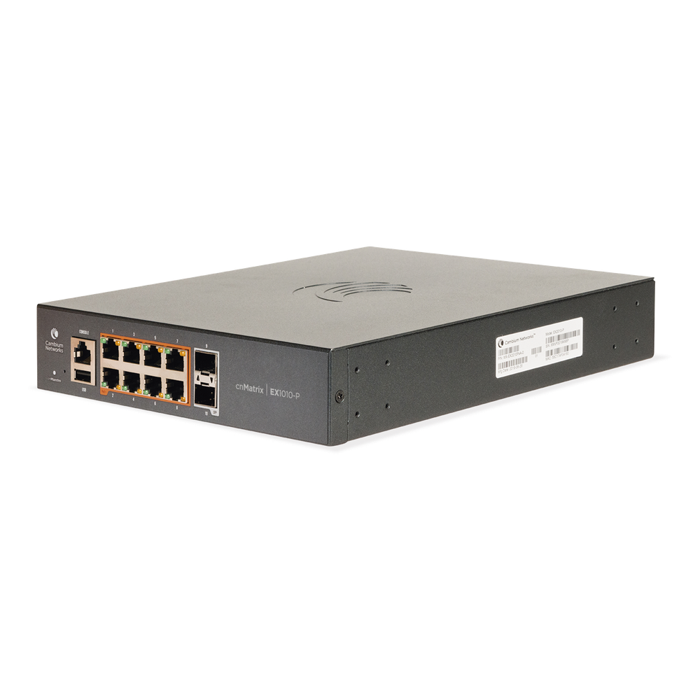 Switch PoE cnMatrix Ex1010-P / 8 Puertos Gigabit PoE 802.3af/at + 2 SFP / Capa 2 / Gestión en la Nube Gratuito