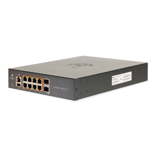 Switch PoE cnMatrix Ex1010-P / 8 Puertos Gigabit PoE 802.3af/at + 2 SFP / Capa 2 / Gestión en la Nube Gratuito