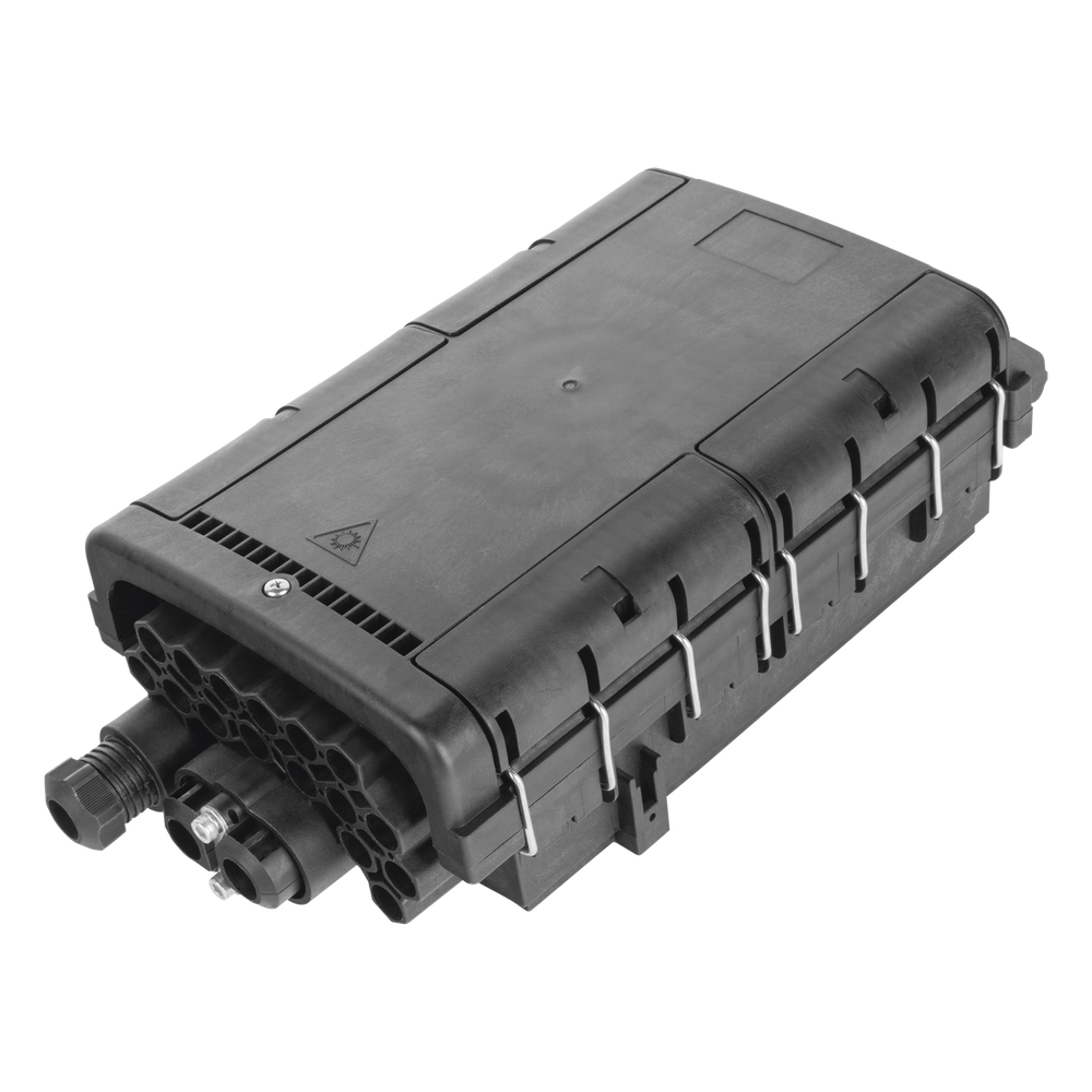 Caja de Distribución de Fibra Óptica para 48 Empalmes con 16 Acopladores SC/APC, Enterrado Directo, IP68
