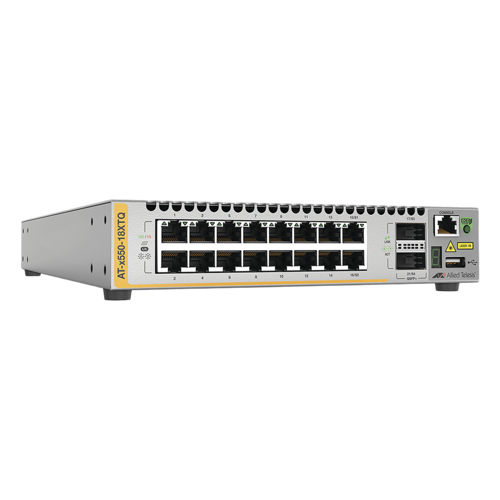 Switch Stackeable Inteligente 10 Gigabit Capa 3, 16 puertos 10 G BaseT + 2 puertos 40 G QSFP