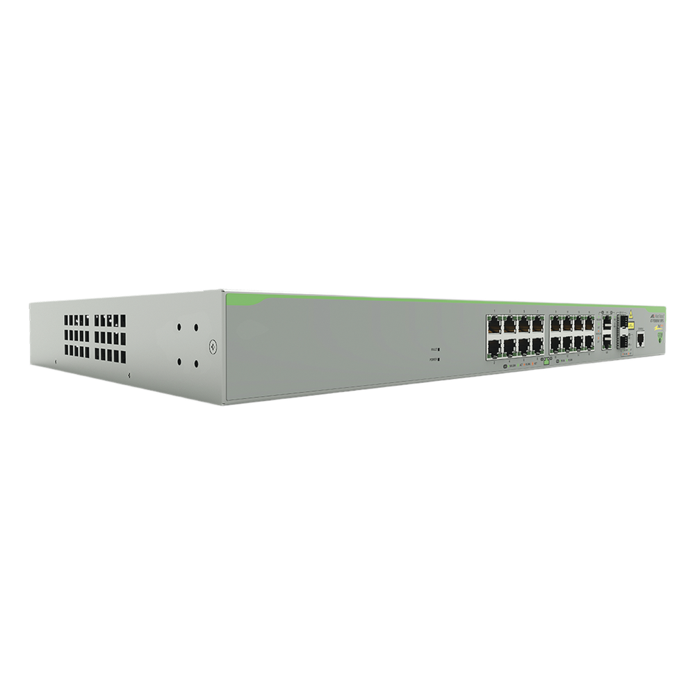 Switch PoE+ Administrable CentreCOM FS980M, Capa 3 de 16 Puertos 10/100 Mbps + 2 puertos RJ45 Gigabit/SFP Combo, 250W
