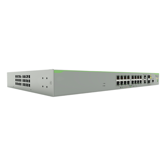 Switch PoE+ Administrable CentreCOM FS980M, Capa 3 de 16 Puertos 10/100 Mbps + 2 puertos RJ45 Gigabit/SFP Combo, 250W