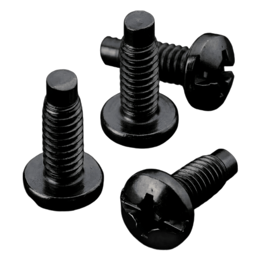 Kit de 20 Tornillos #10-32 x 0.75, Para Uso con Rieles de Tornillo Directo o Tuerca Enjaulada, de Acero, Color Negro