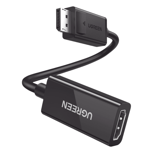 Convertidor DisplayPort a HDMI 4K@60Hz | 3D | HDR | Blindaje Interno | Botón Liberador | Largo 25 cm (9.84 Pulgadas) | Carcasa de ABS | Plug & Play.