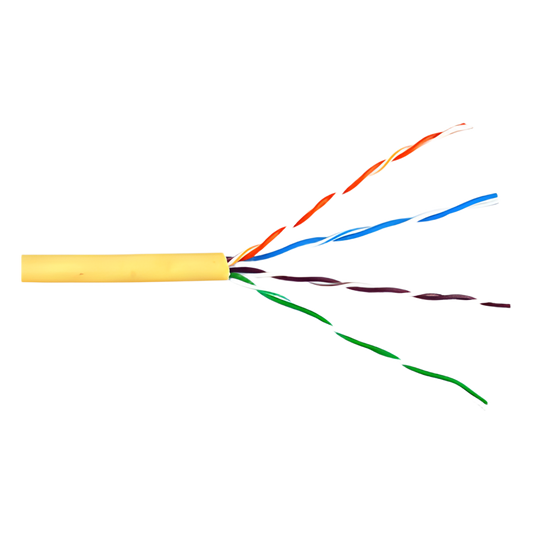 Bobina de Cable de 305 Metros (1000 Pies) UTP Cat6 Riser / Color Amarillo / UL, CMR, Probado a 350 Mhz / Para Aplicaciones de CCTV, Redes de Datos, IP Megapixel, Control RS485