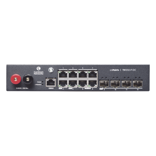 Switch cnMatrix WISP TX1012-DC-P de 8 puertos PoE y 4 SFP+, 170 W PoE Budget, Capa 2, gestión gratuita desde la nube, para corriente directa