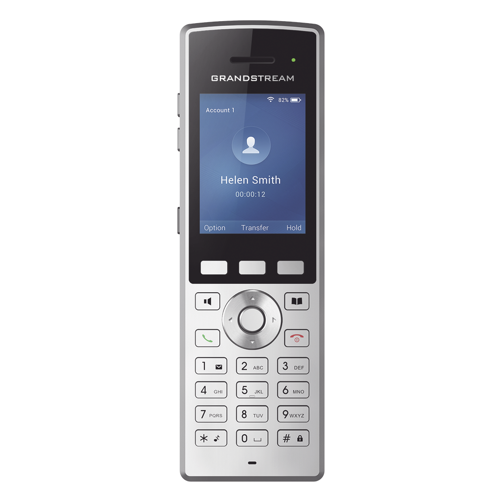 Teléfono WiFi portátil empresarial con 2 lineas y cuentas SIP, Bluetooth y botón Push-to-talk