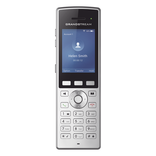 Teléfono WiFi portátil empresarial con 2 lineas y cuentas SIP, Bluetooth y botón Push-to-talk