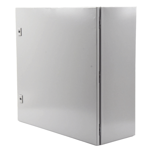 Gabinete de Acero, Nema 4 -IP 66 de 60 x 60 x 25 cm con Platina y certificado UL.