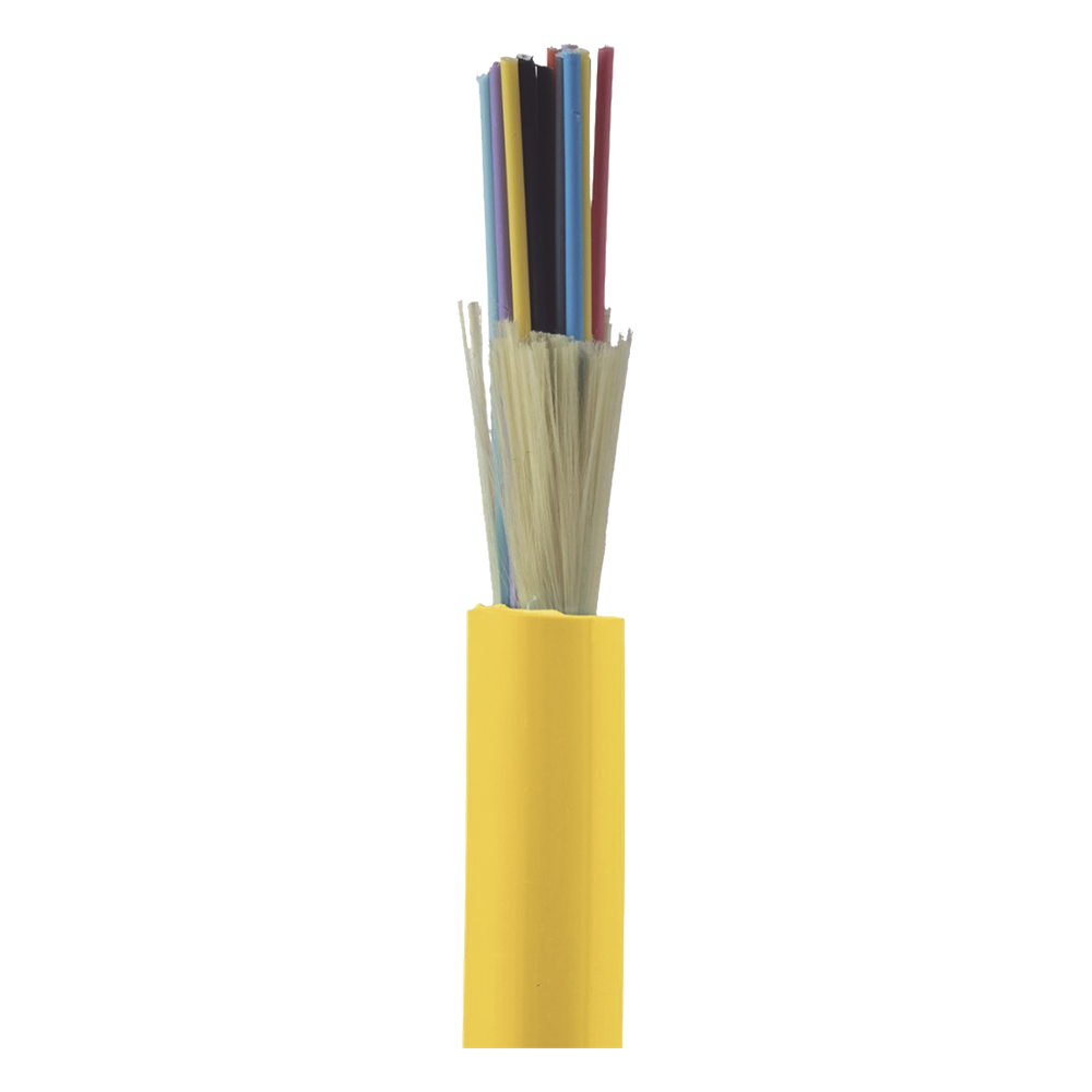 Cable de Fibra Óptica de 24 Hilos, Monomodo OS2 9/125, Interior, Tight Buffer 900um, No Conductiva (Dieléctrica), OFNP (Plenum), Precio Por Metro