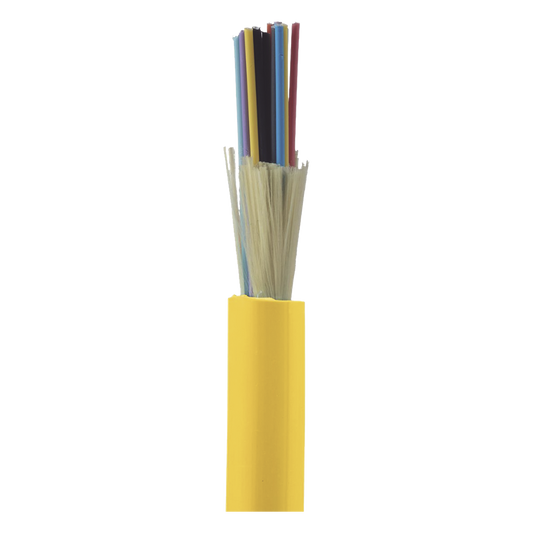 Cable de Fibra Óptica de 24 Hilos, Monomodo OS2 9/125, Interior, Tight Buffer 900um, No Conductiva (Dieléctrica), OFNP (Plenum), Precio Por Metro